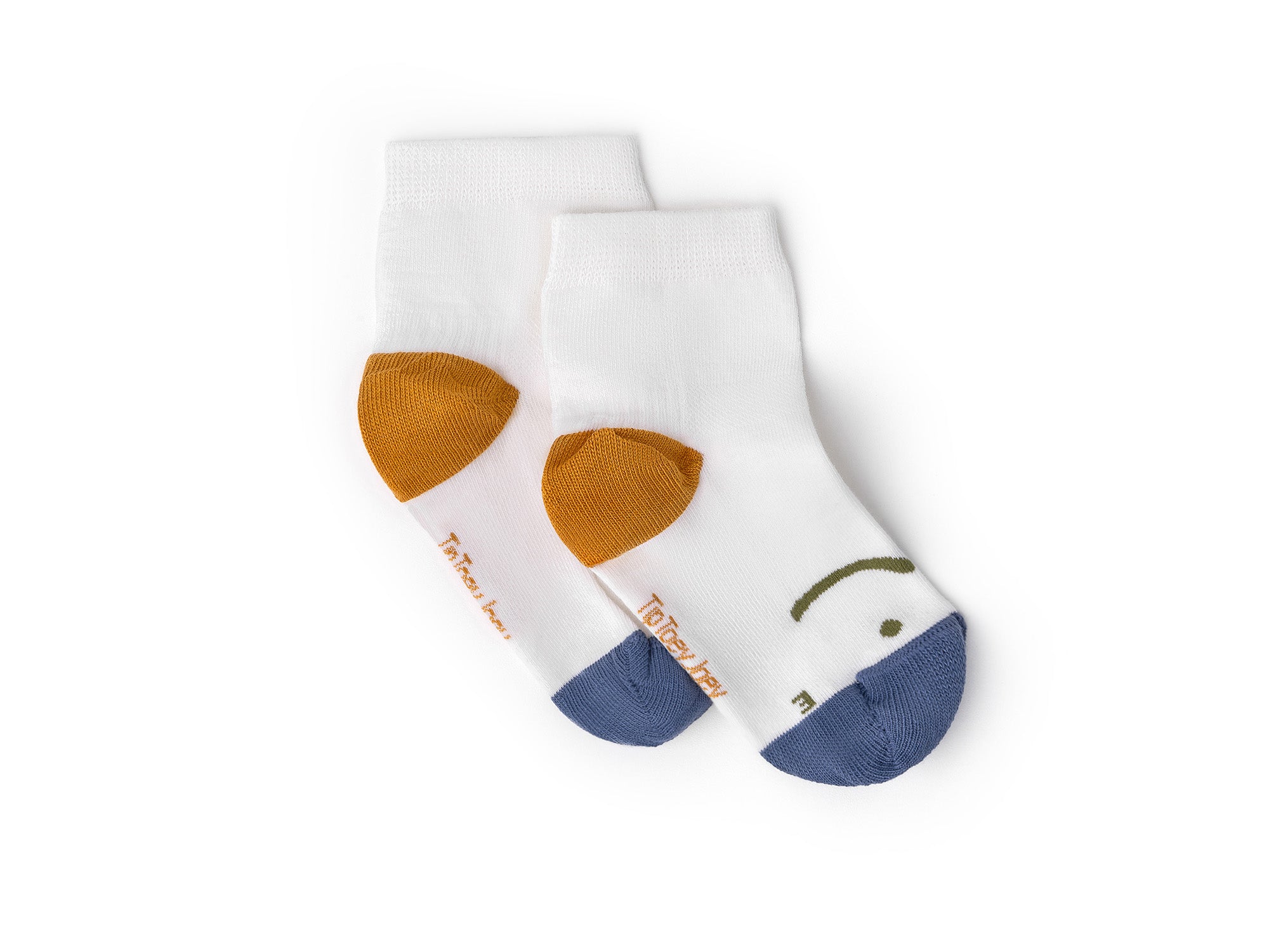 Kit 3 Pares de Medias Barefoot Tip Toey Joey Smile Verde/Azul/Amarillo