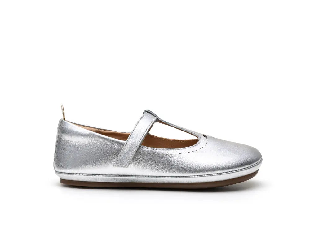 Chatita Infantil Barefoot Tip Toey Joey Dainty Plateada
