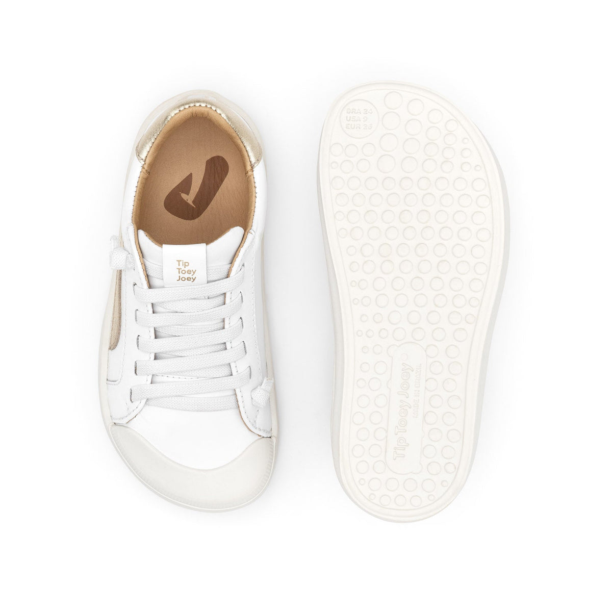 Calzado Infantil Barefoot Tip Toey Joey Ground Blanco Dorado 5