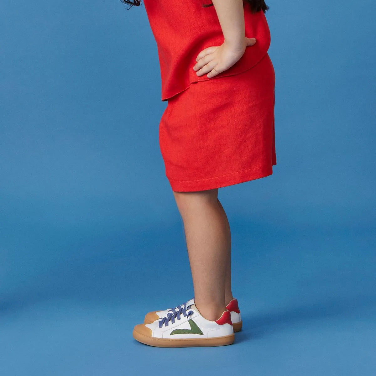 Calzado Infantil Barefoot Tip Toey Joey Ground Blanco Rojo y verde