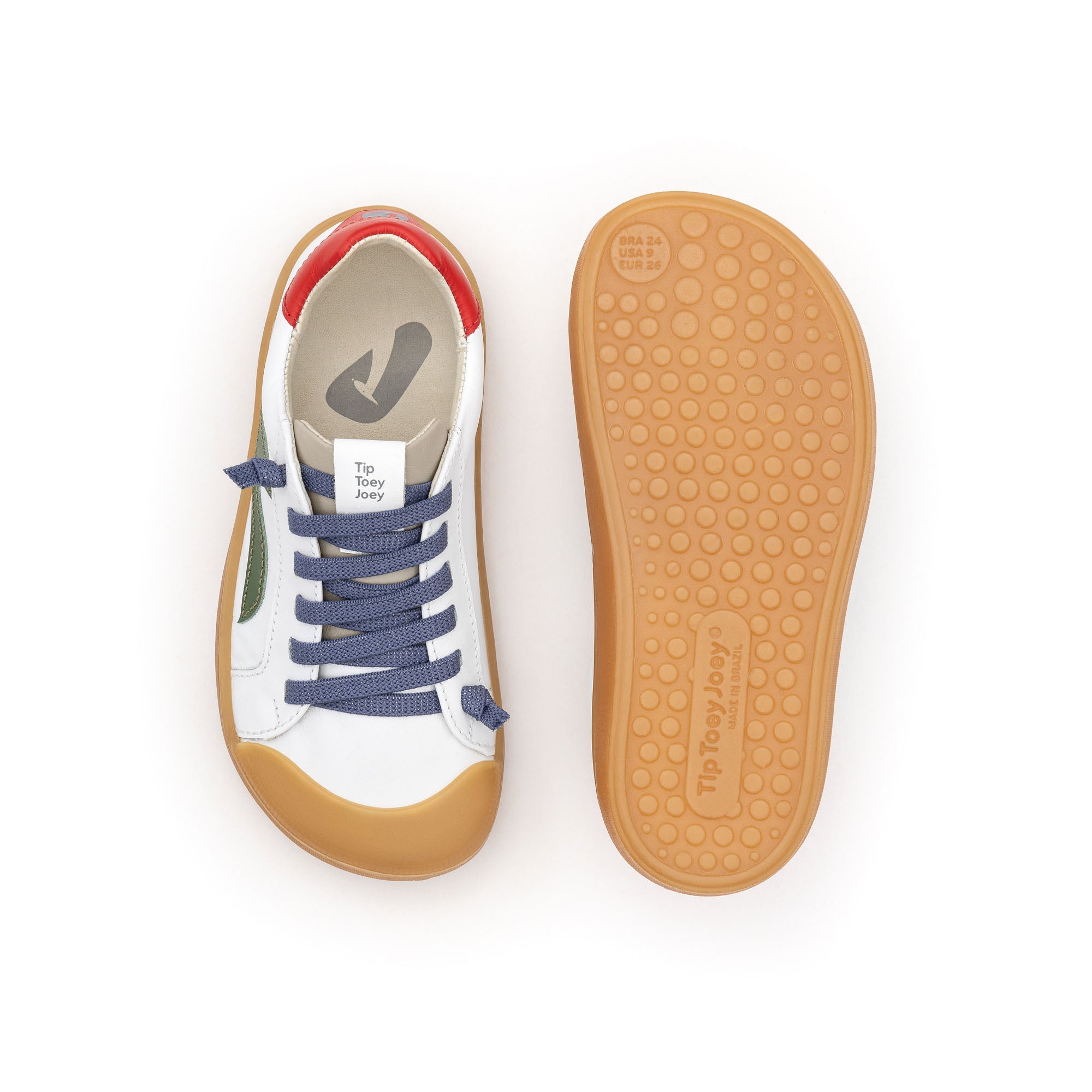 Calzado Infantil Barefoot Tip Toey Joey Ground Blanco Rojo y verde 6