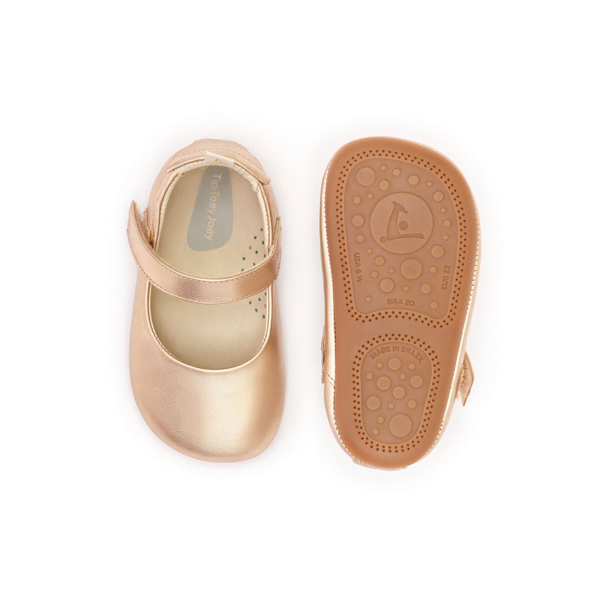 Chatita Bebé Barefoot Dolly Tip Toey Joey Metalic Salmon 3