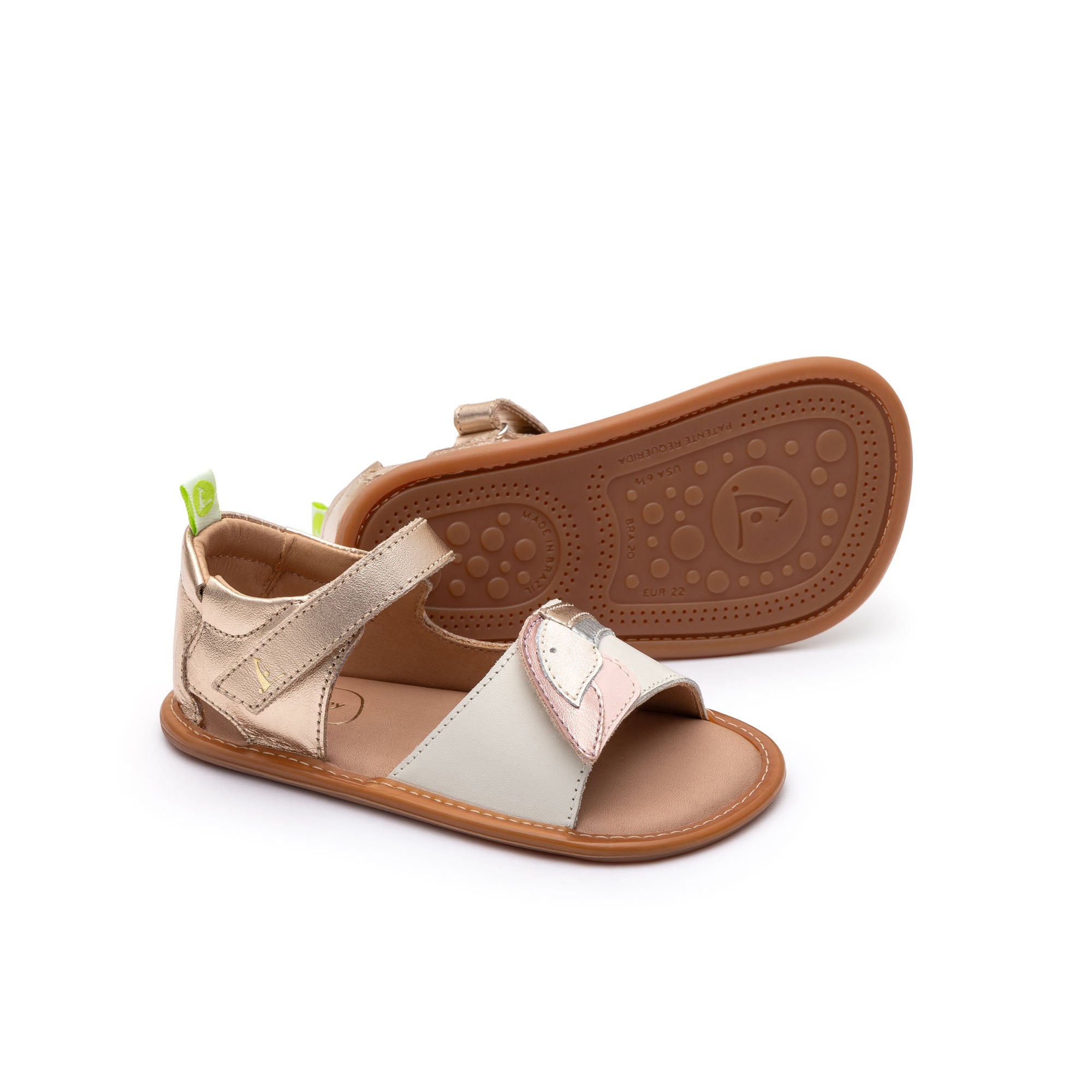 Sandalia Bebe Barefoot Tip Toey Joey Toucan Metalic Salmon 4