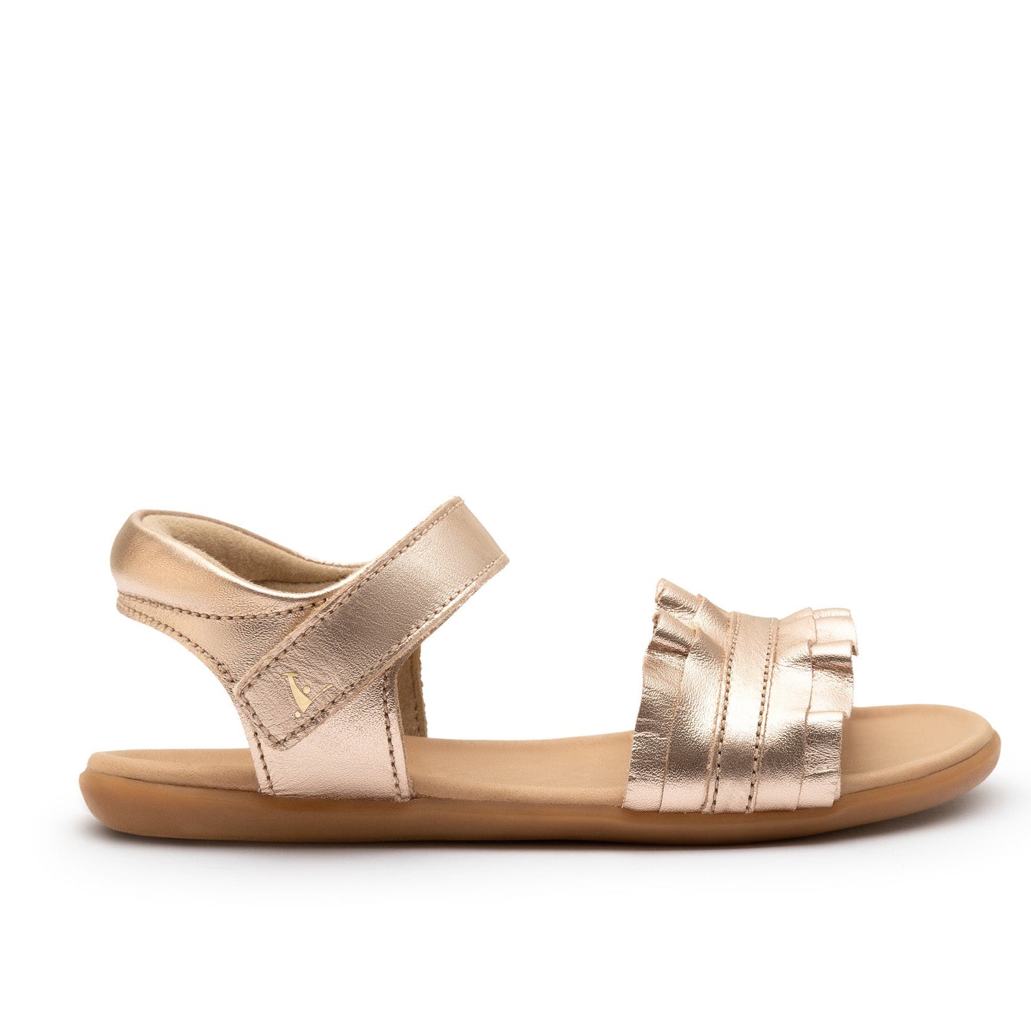 Sandalia Infantil Barefoot Tip Toey Joey Ruffle Metalica 4