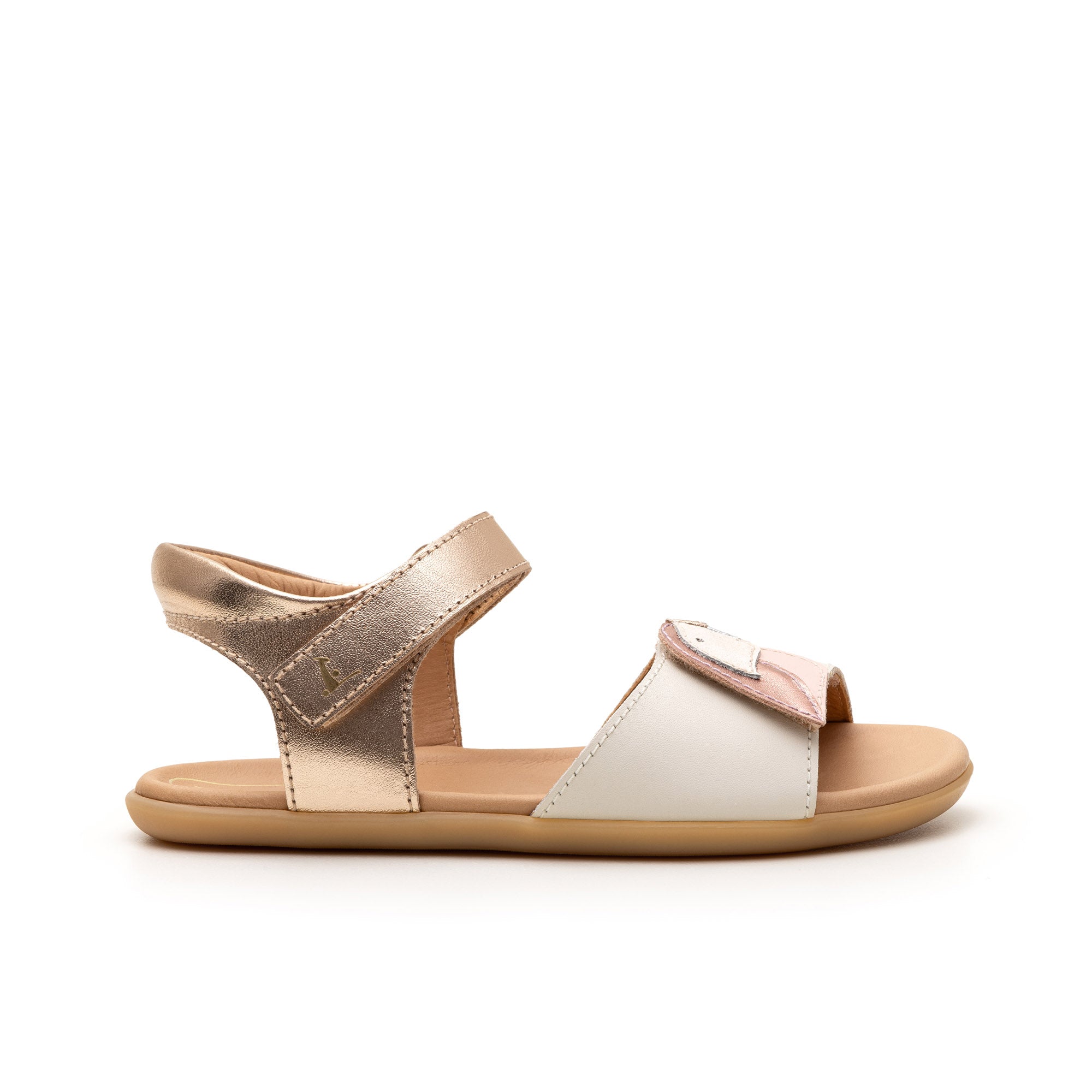 Sandalia Infantil Barefoot Tip Toey Joey Toucan Metálica Salmón