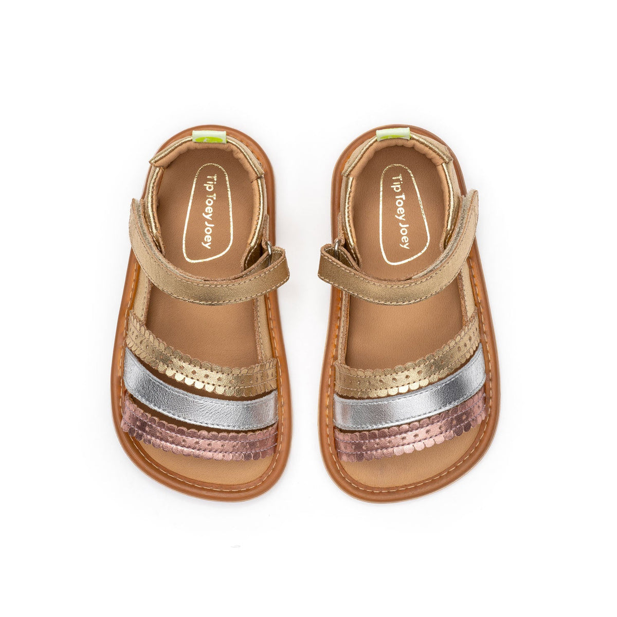 Sandalia Bebe Barefoot Tip Toey Joey Coil Dorada