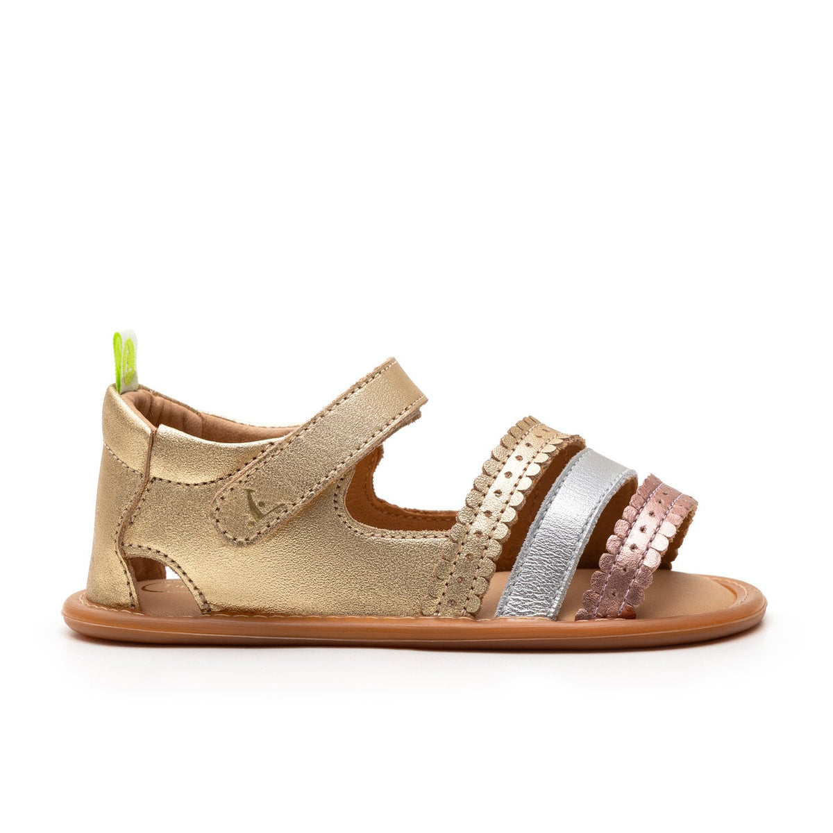 Sandalia Bebe Barefoot Tip Toey Joey Coil Dorada
