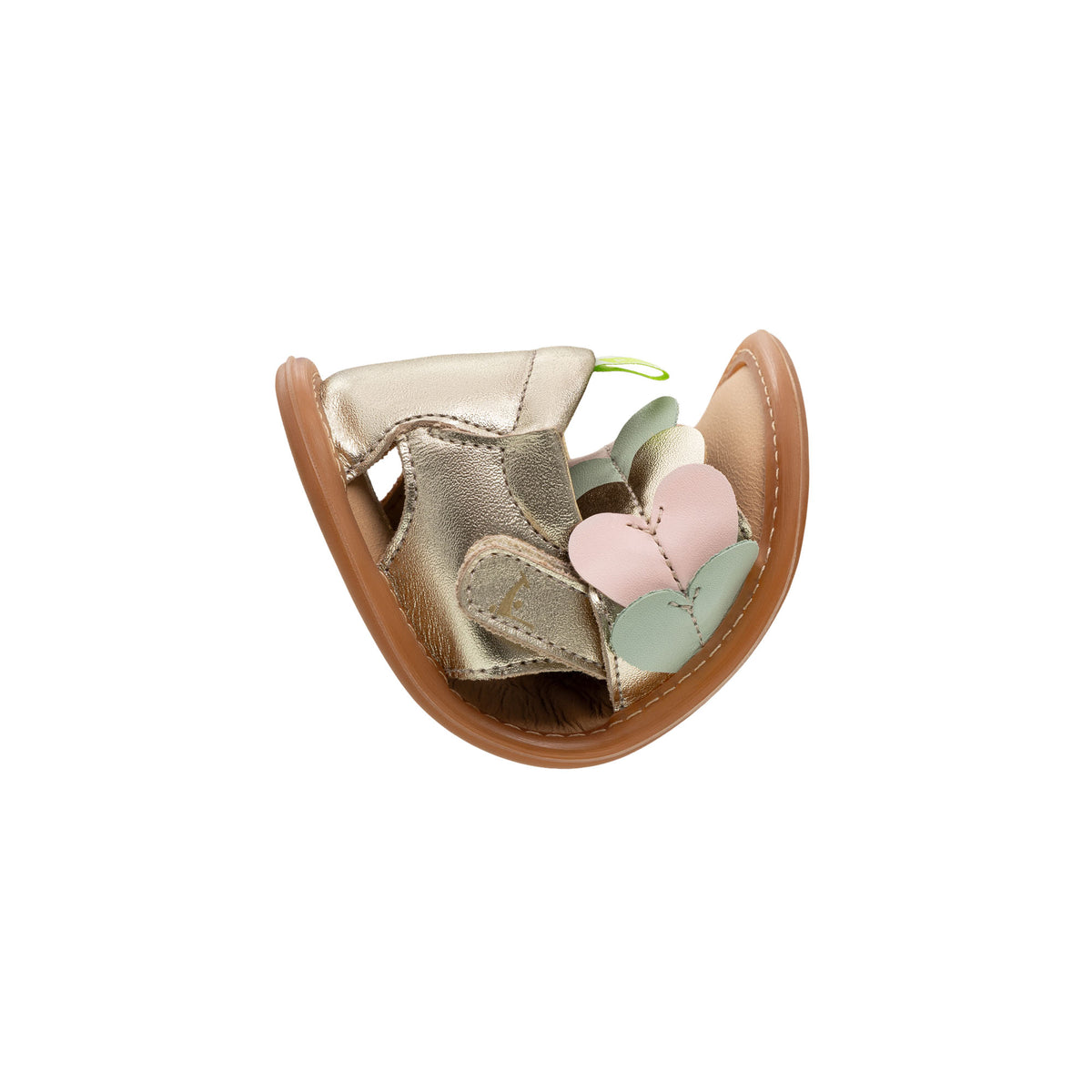 Sandalia Bebé Barefoot Tip Toey Joey Lovely Dorada/Verde/Rosa