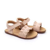 Sandalia Infantil Barefoot Tip Toey Joey Ruffle Rosa