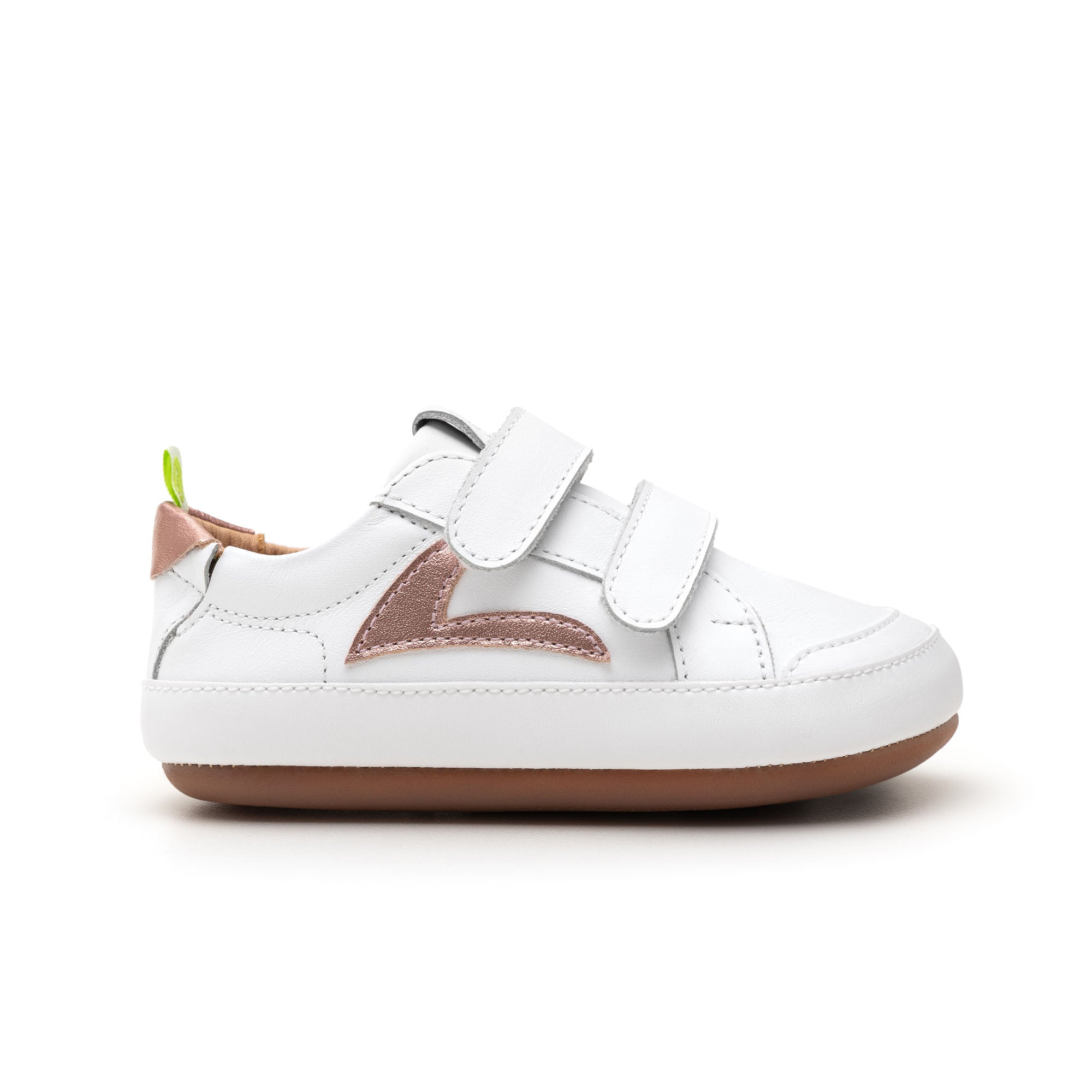 Calzado Bebe Barefoot Tip Toey Joey Hopper Blanco Oro Rosa