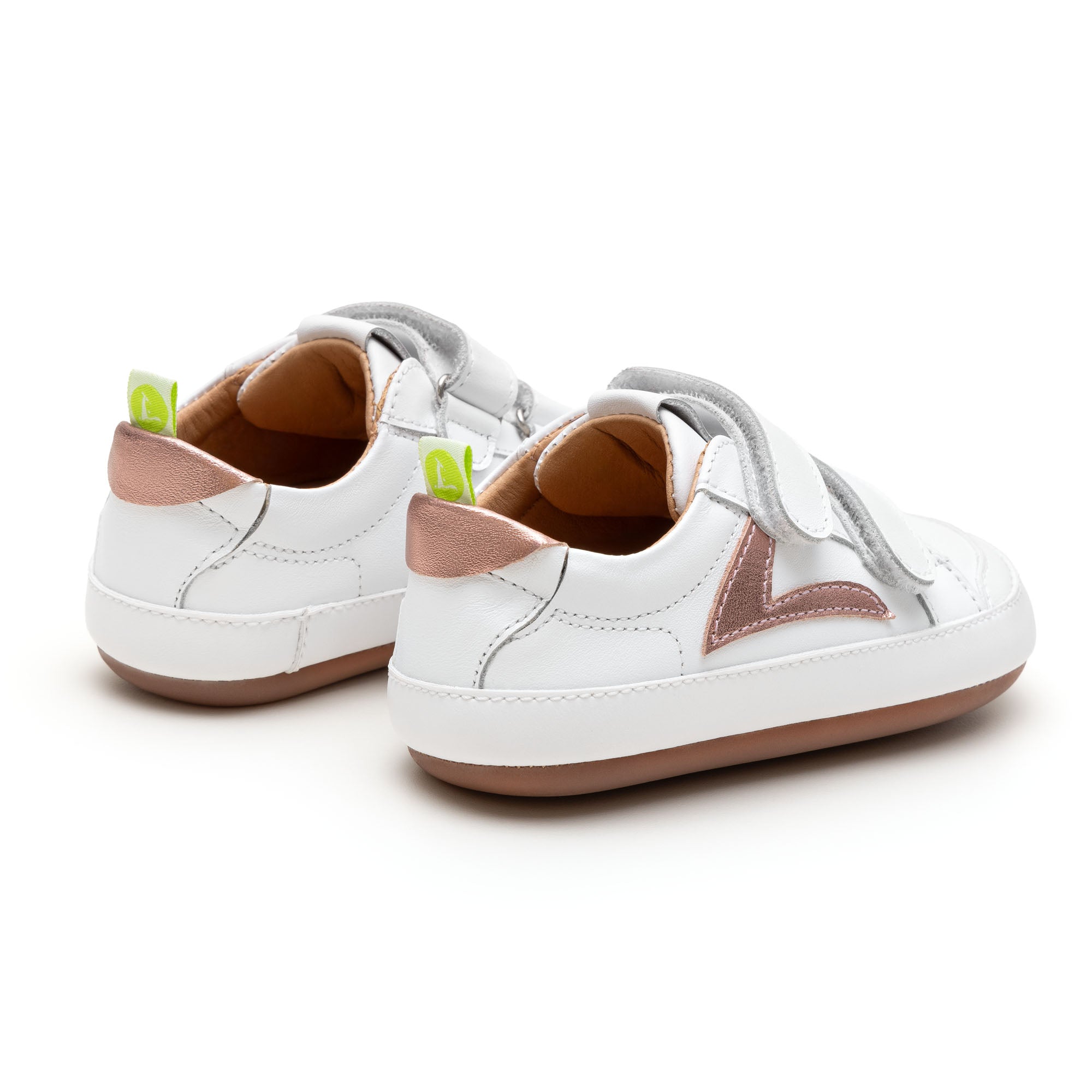 Calzado Bebe Barefoot Tip Toey Joey Hopper Blanco Oro Rosa 