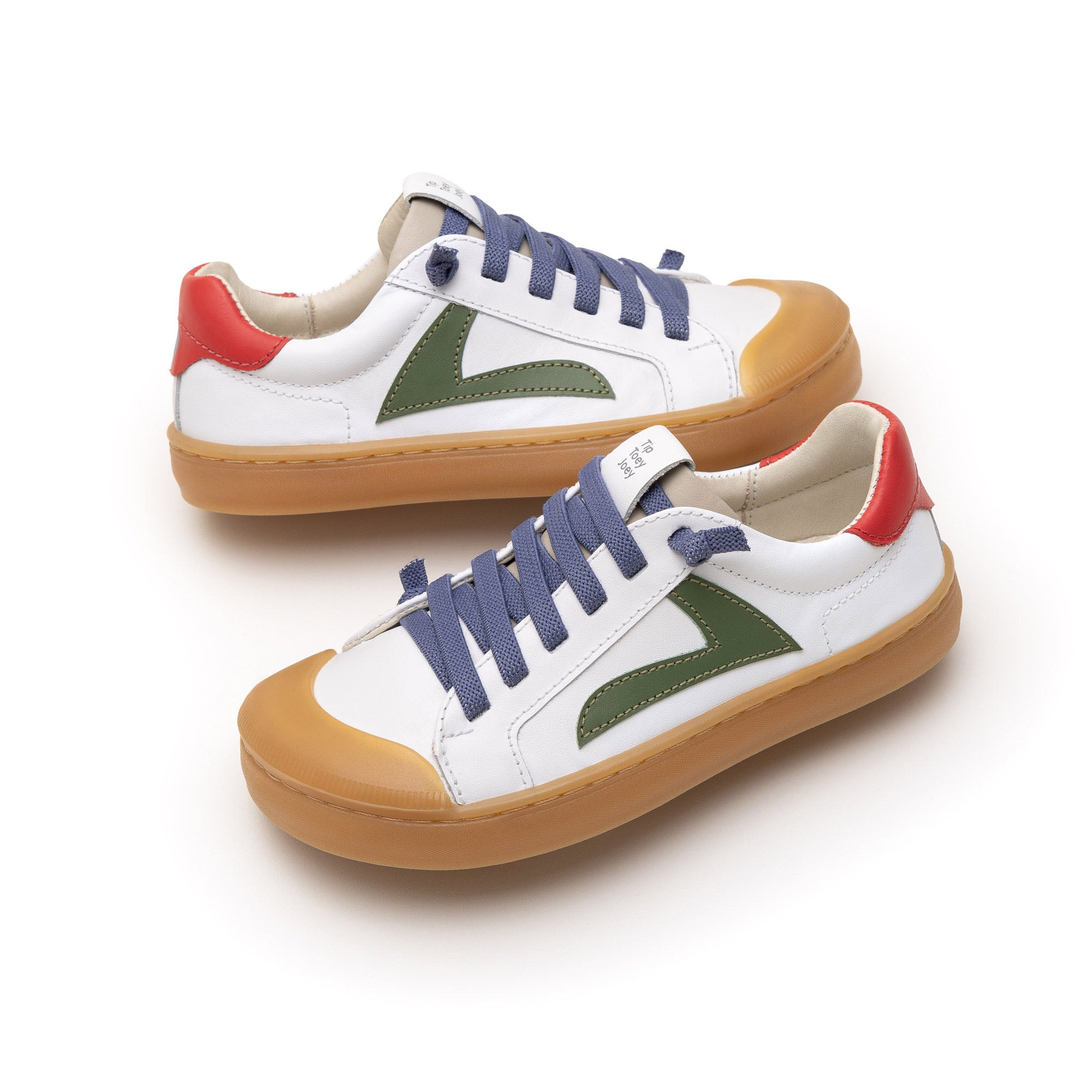 Calzado Infantil Barefoot Tip Toey Joey Ground  Blanco Rojo y verde