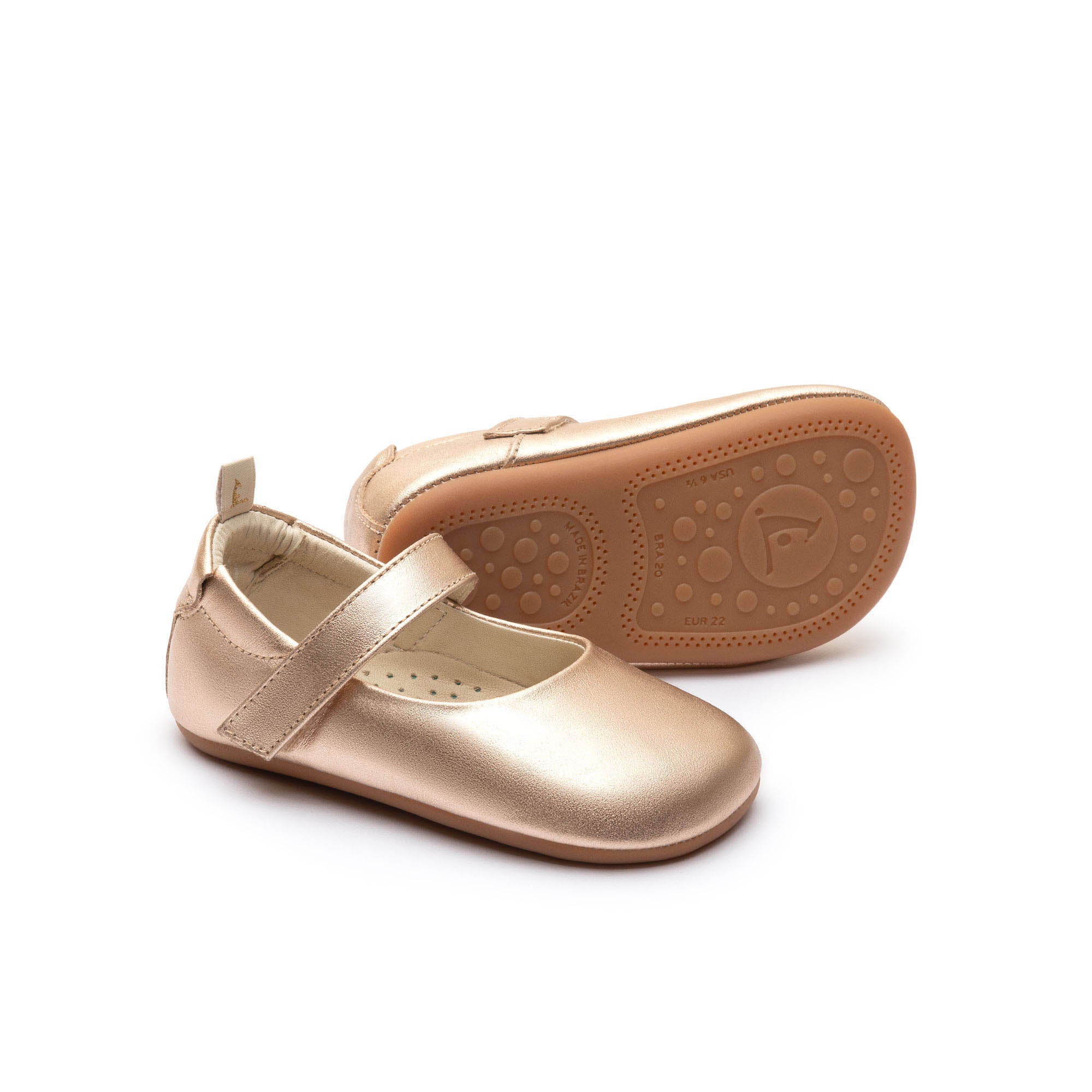 Chatita Bebé Barefoot Dolly Tip Toey Joey Metalic Salmon