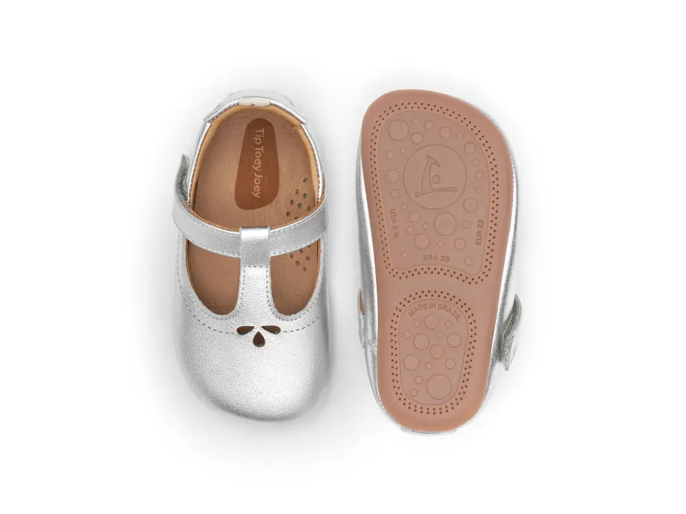Chatita Bebé Barefoot Tip Toey Joey Dainty Plateada 5