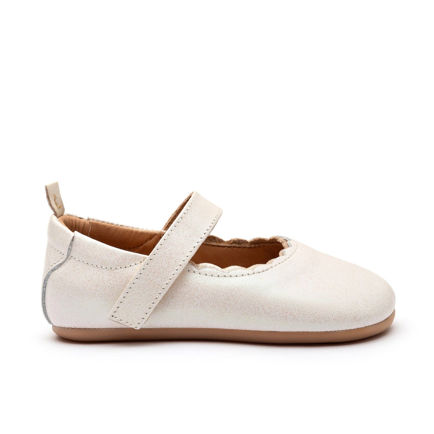 Chatita Bebe Barefoot Tip Toey Joey Roundy Beige Brilloso