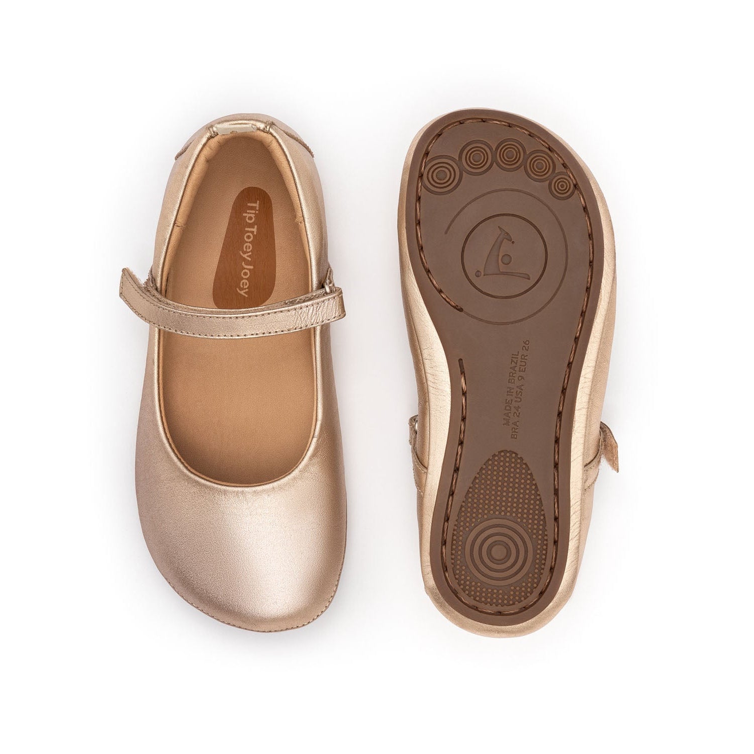 Chatita Infantil Barefoot Tip Toey Joey Marie Metalic Salmon 4