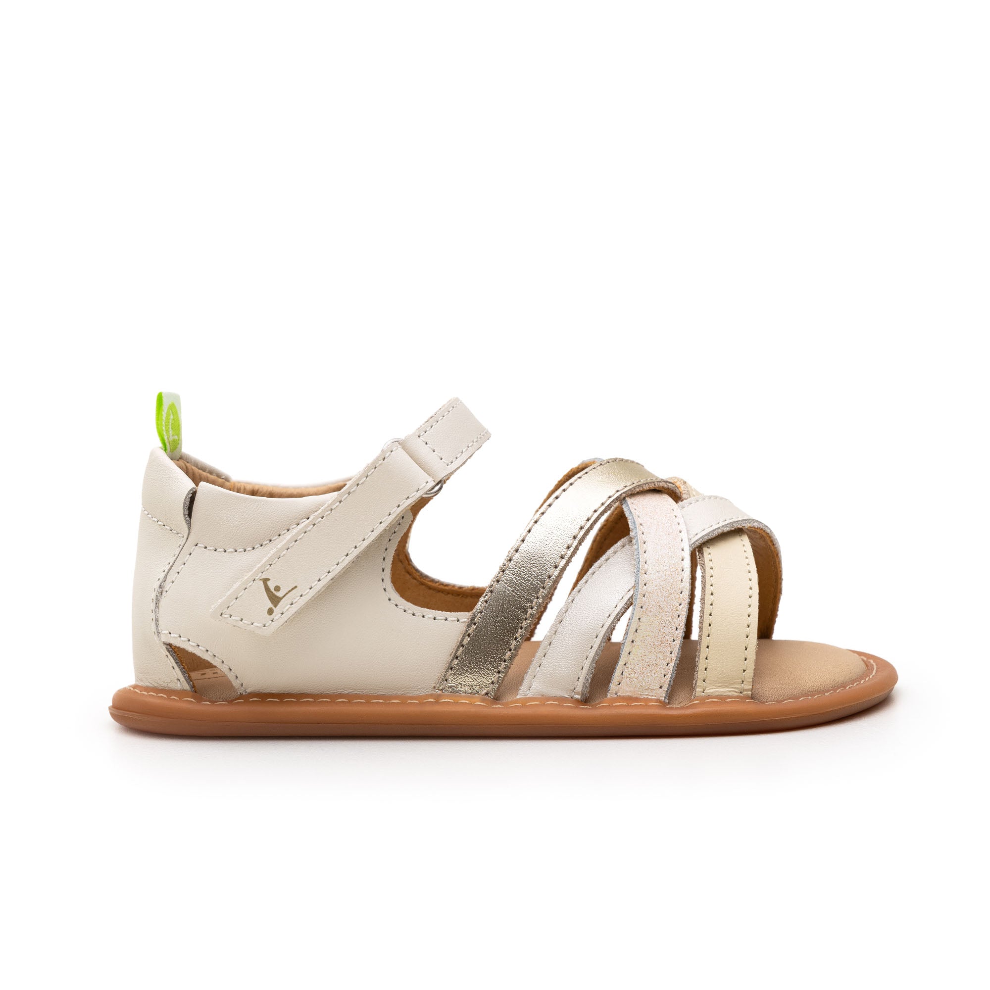 Sandalia Bebe Barefoot Tip Toey Joey Criss Cross Tapioca 5