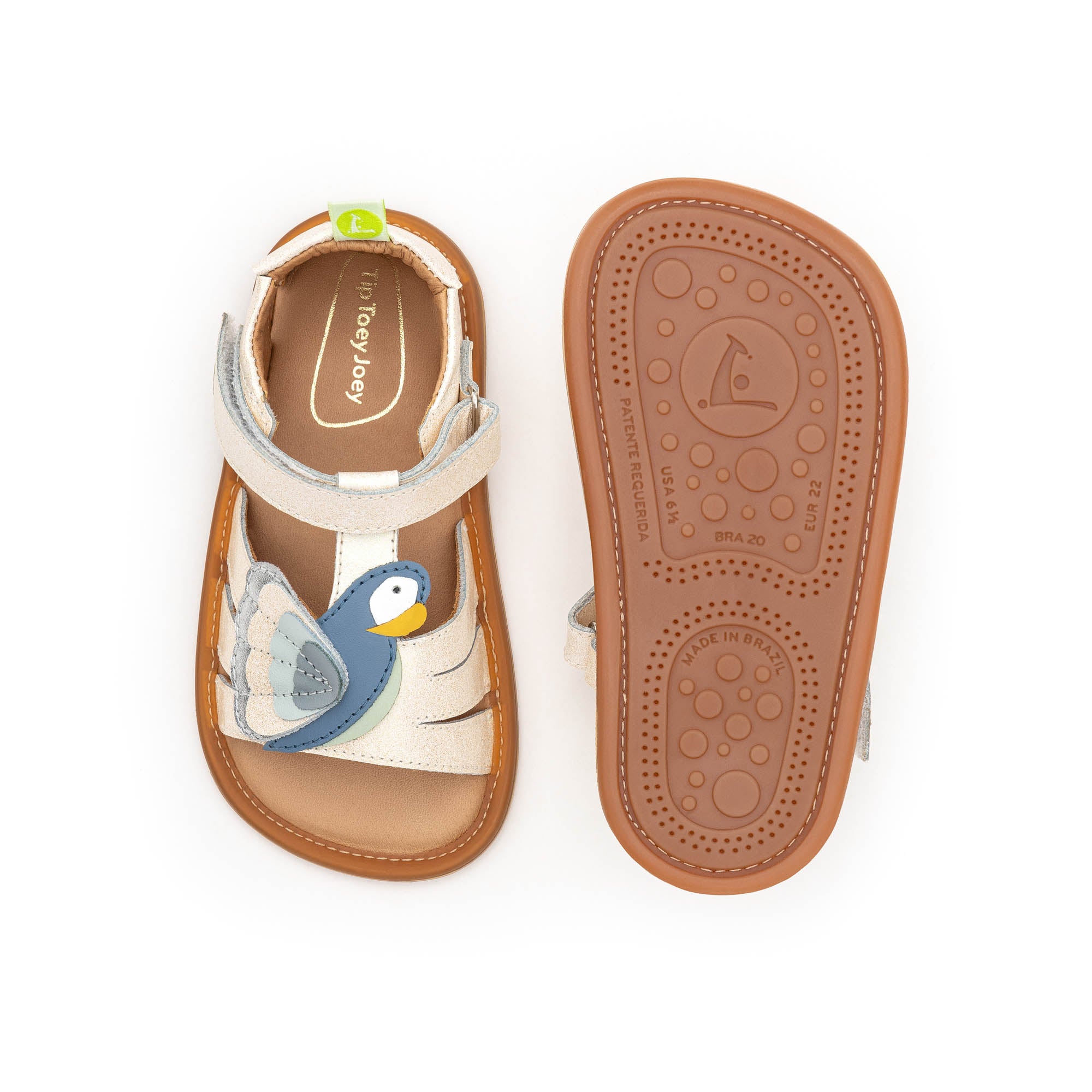 Sandalia Bebe Barefoot Tip Toey Joey Guacamayo